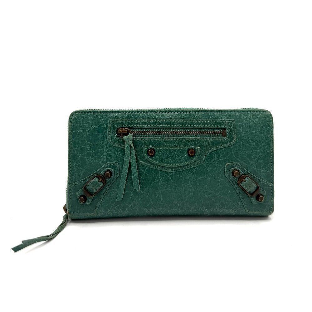 Balenciaga Green City Zippy Wallet